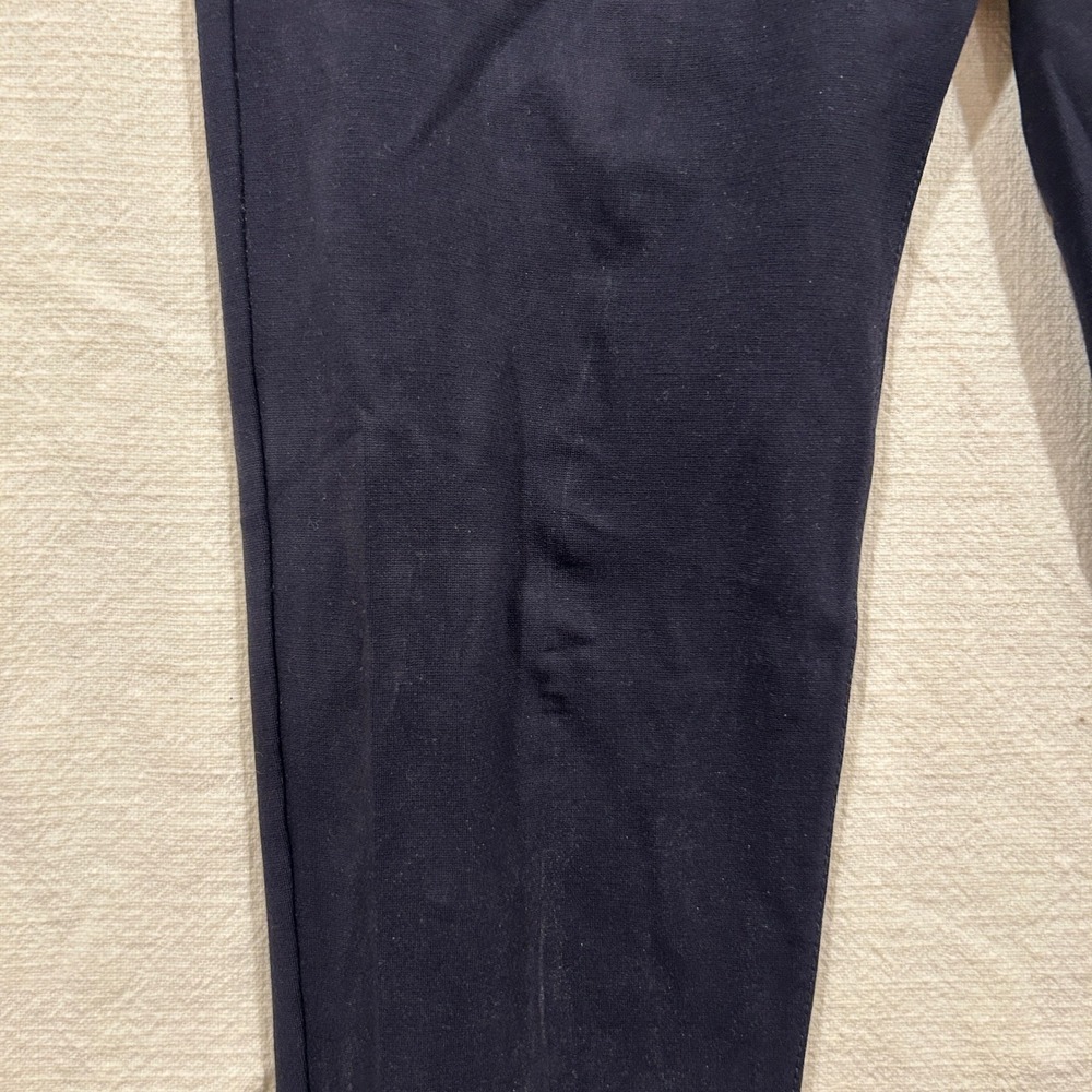 Calvin Klein Jeans Womens Size 8 Navy Blue Skinny Pants Faux Leather Trim - Picture 4 of 14